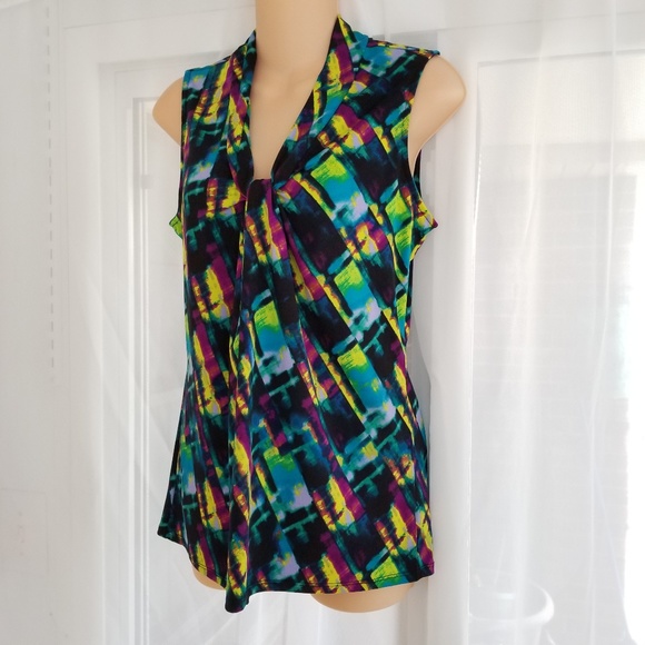 Relativity Tops - NWOT Colorful Artsy Casual Tank Top Career Shirt